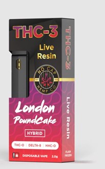 THC-3P Live Resin Disposable: London Poundcake 2g